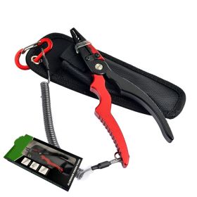 Multi-purpose Aluminum Alloy Forceps Hook Removing Cutting Wire Clip Fish Pliers (Option: Red And Black-Set)